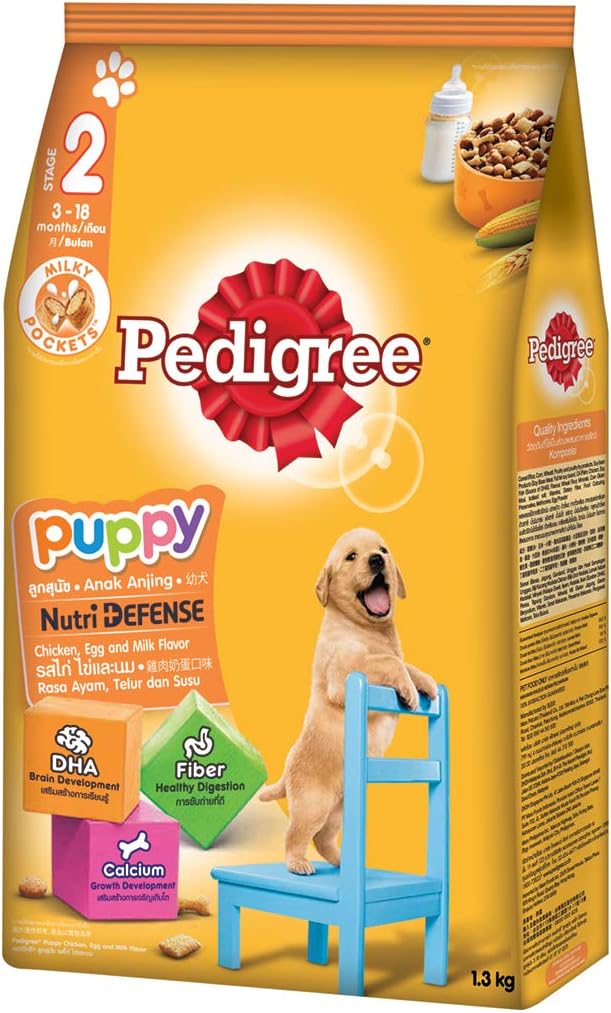 1718113523981449957.jpg Pedigree Puppy, Dry Food, Nutri Defense Chicken, Egg and Milk Flavor 1.3 kg - Image 1