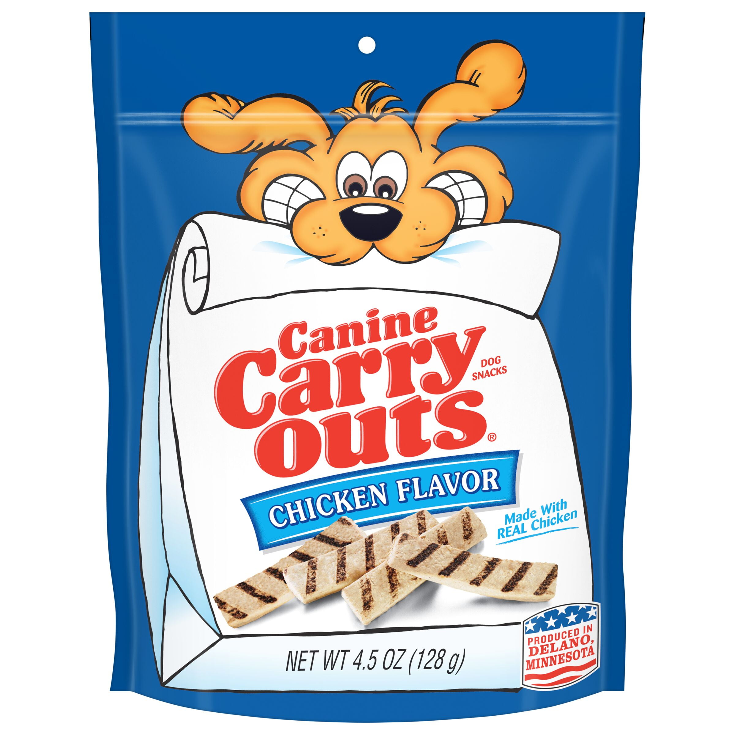 17441030081869412375.jpeg Canine Carry Outs Snacks Chicken Flavour Dog Treats 128g - 4.5 oz. - Image 1