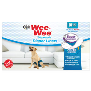 Four Paws Wee-Wee Wetness Indicator Diaper Super Absorbent Liners, 10 Pack 2.75 x 8.25 x 4.5