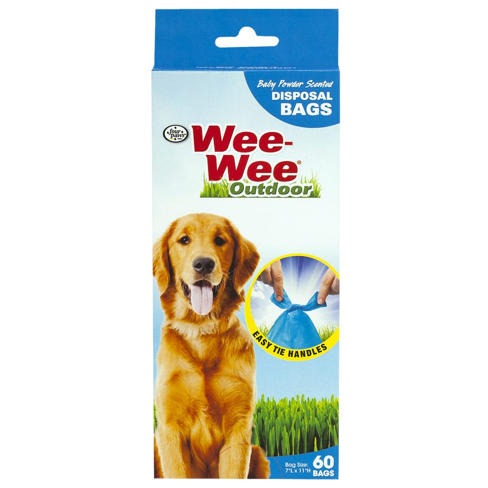 17507539441043269619.jpg Four Paws Wee-Wee Outdoor Disposable Bags with Easy Tie Handles, Scented, 60 Count 7 x 11 - Image 1