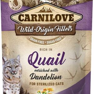 Carnilove Quail enriched with Dandelion for Sterilized Cats Wet Food Pouches - 85g