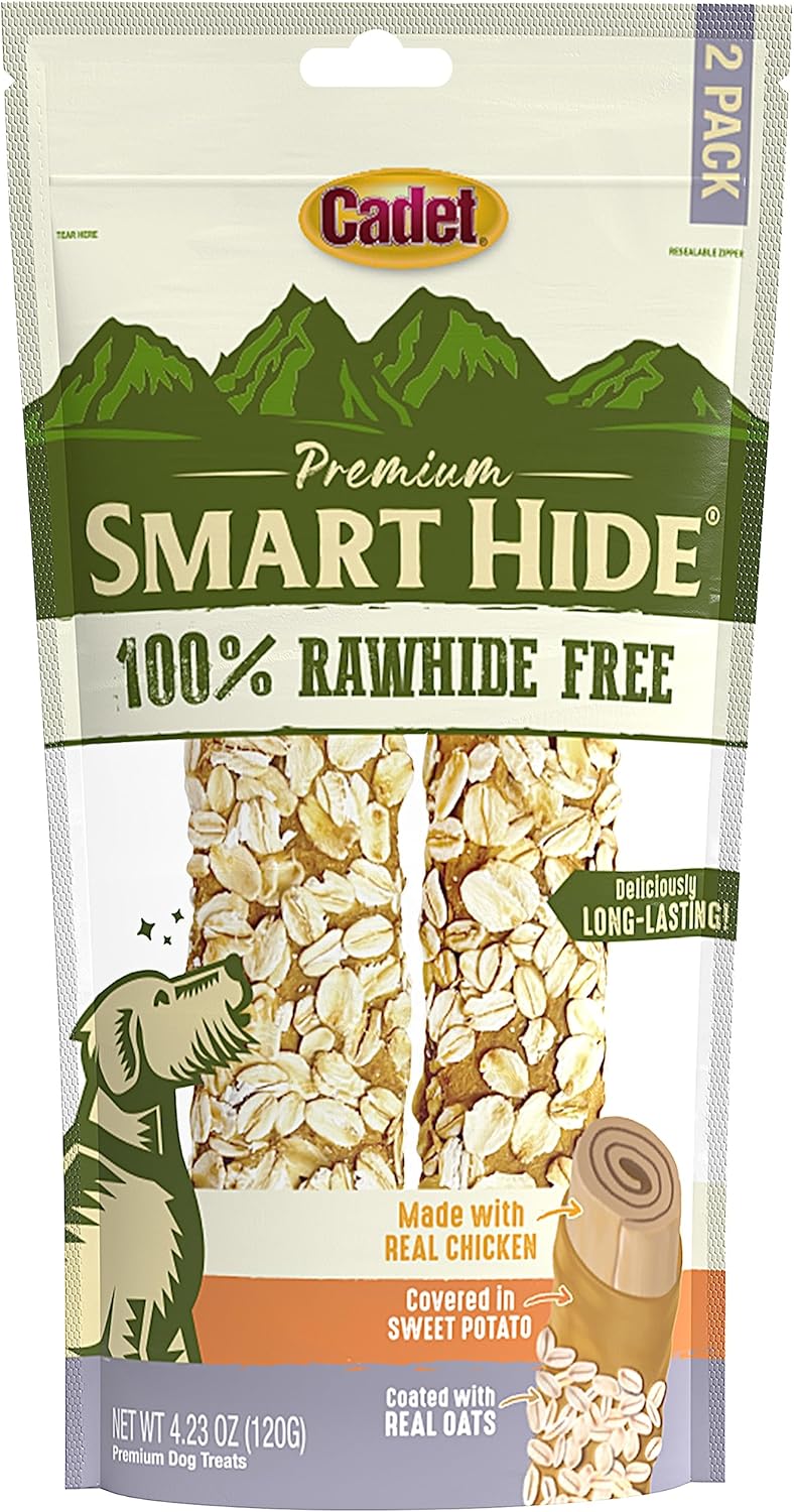 17567289881034053956.jpg Cadet 2 pk. Smart Hide Rawhide Free Oats w/ Display Dog Treats & Chews - Image 1