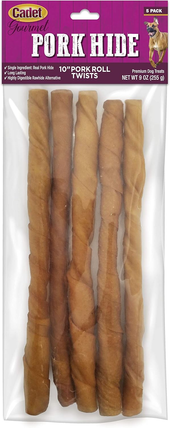 17567289961448855068.jpg Cadet 10"/5 pk. Pork Roll Twists Dog Treats & Chews - Image 1