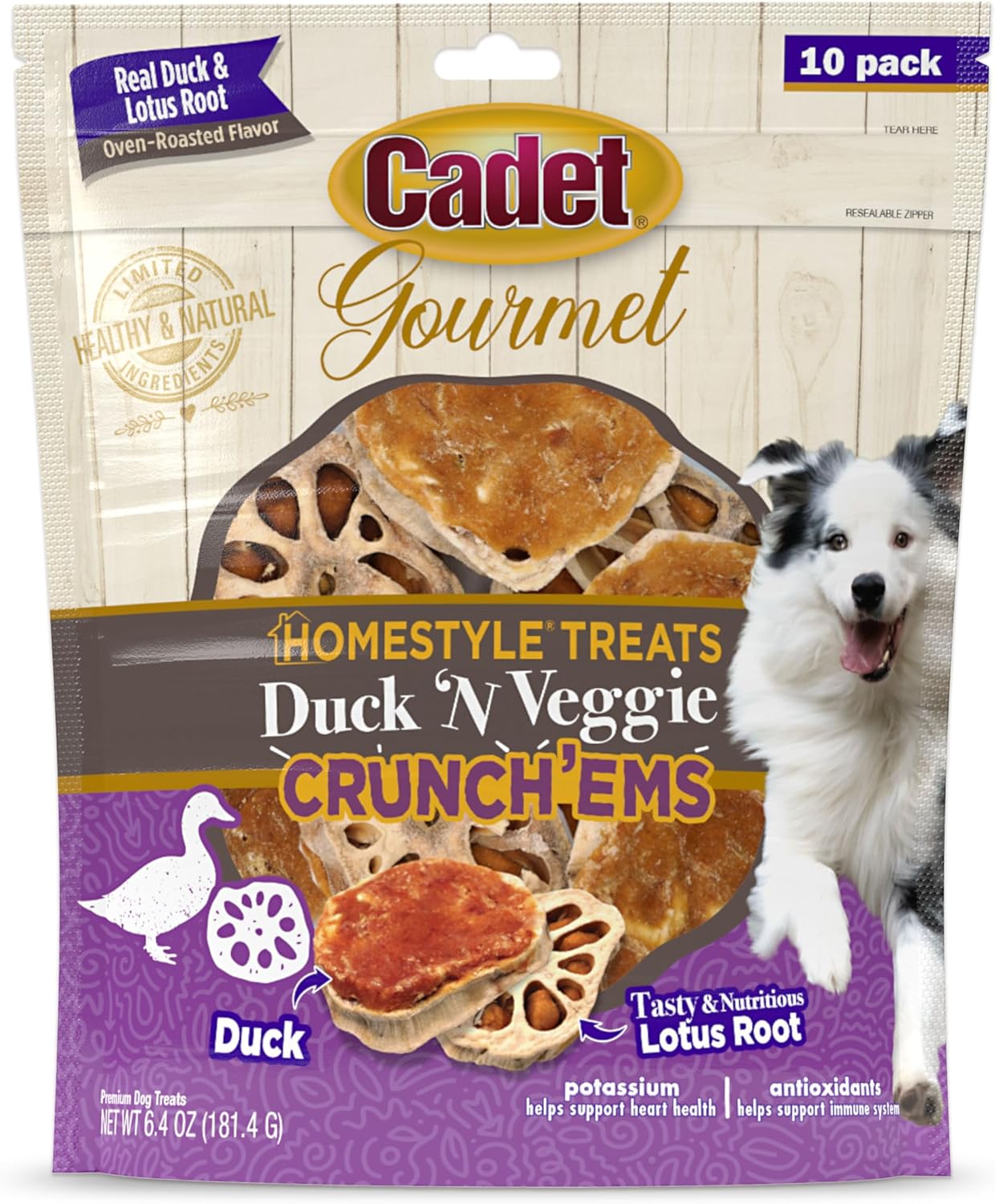 1756728998390489476.jpg Cadet 10 pk Duck N Veggie Crunchems Dog Treats & Chews - Image 1