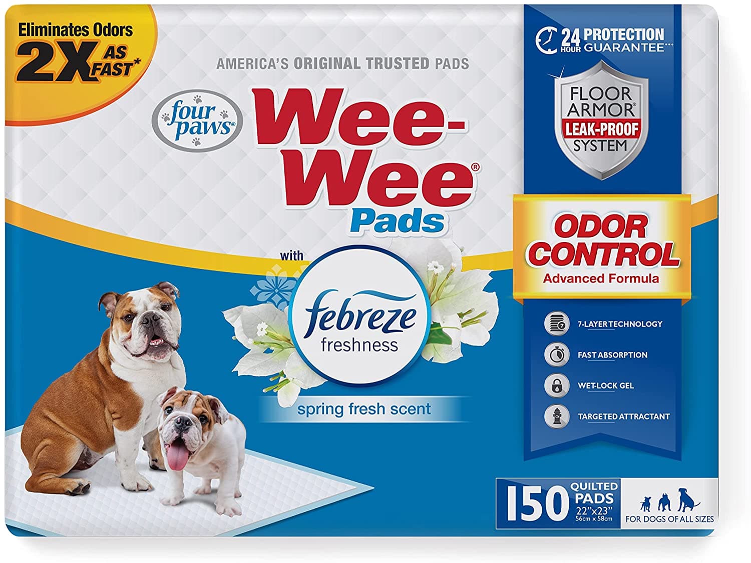 240205-091704.jpg FOUR PAWS WEE-WEE ODOR CONTROL PADS WITH FEBREZE FRESHNESS 150 CT Bulk Pack Box Puppy Pads - Image 1