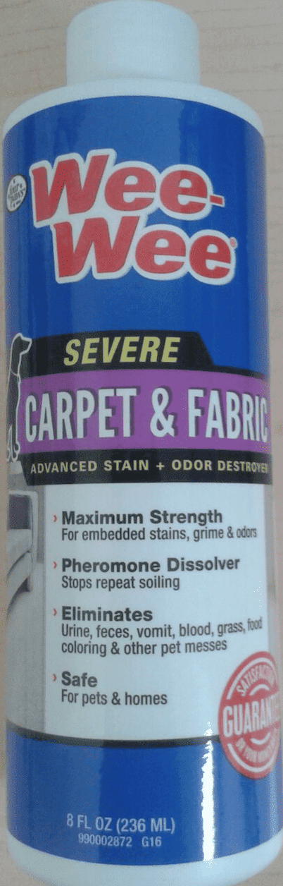 250217-113826.png Four Paws Wee-Wee Carpet and Fabric Stain and Odor Destroyer 8z 236ML - Image 1