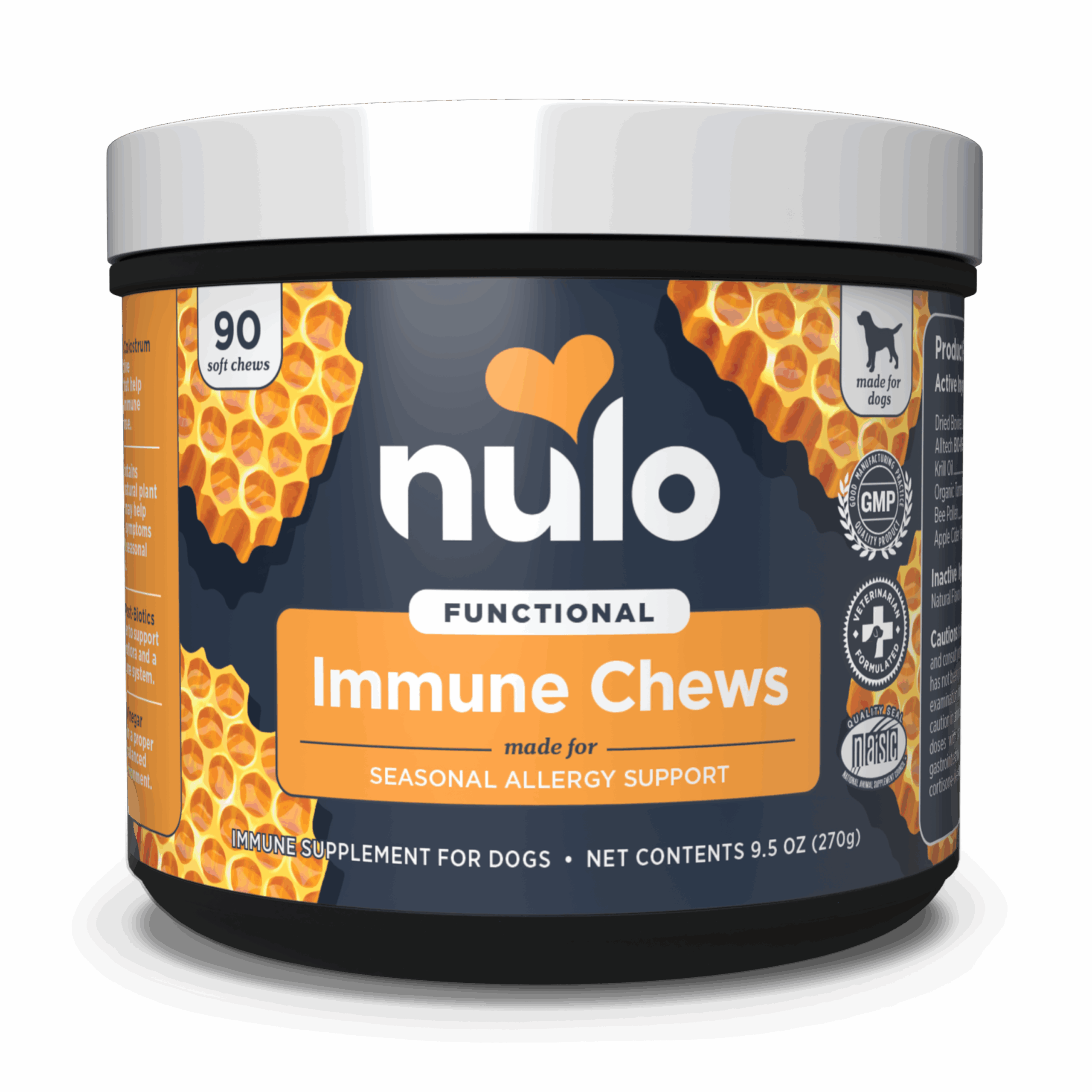 3f96af075ec48330355862bacab28aa34b73e423-scaled-1.png Nulo Immune Soft Chew for Dogs - 9.5 oz (90 ct. Jar) - Image 1