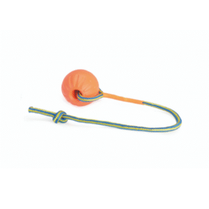 Camon Dog Toy  Eva Ball with Rope  Orange