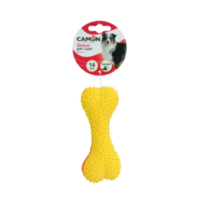 Camon Latex and Cotton Nubby Bone with Squeaker-