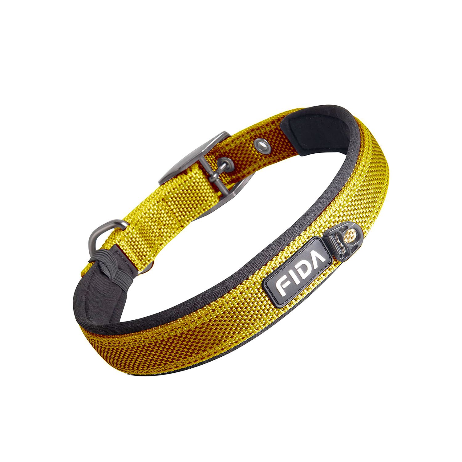 Fida-Dog-Collar-S Fida Heavy Duty Dog Collar - X-Large, Yellow - Image 1