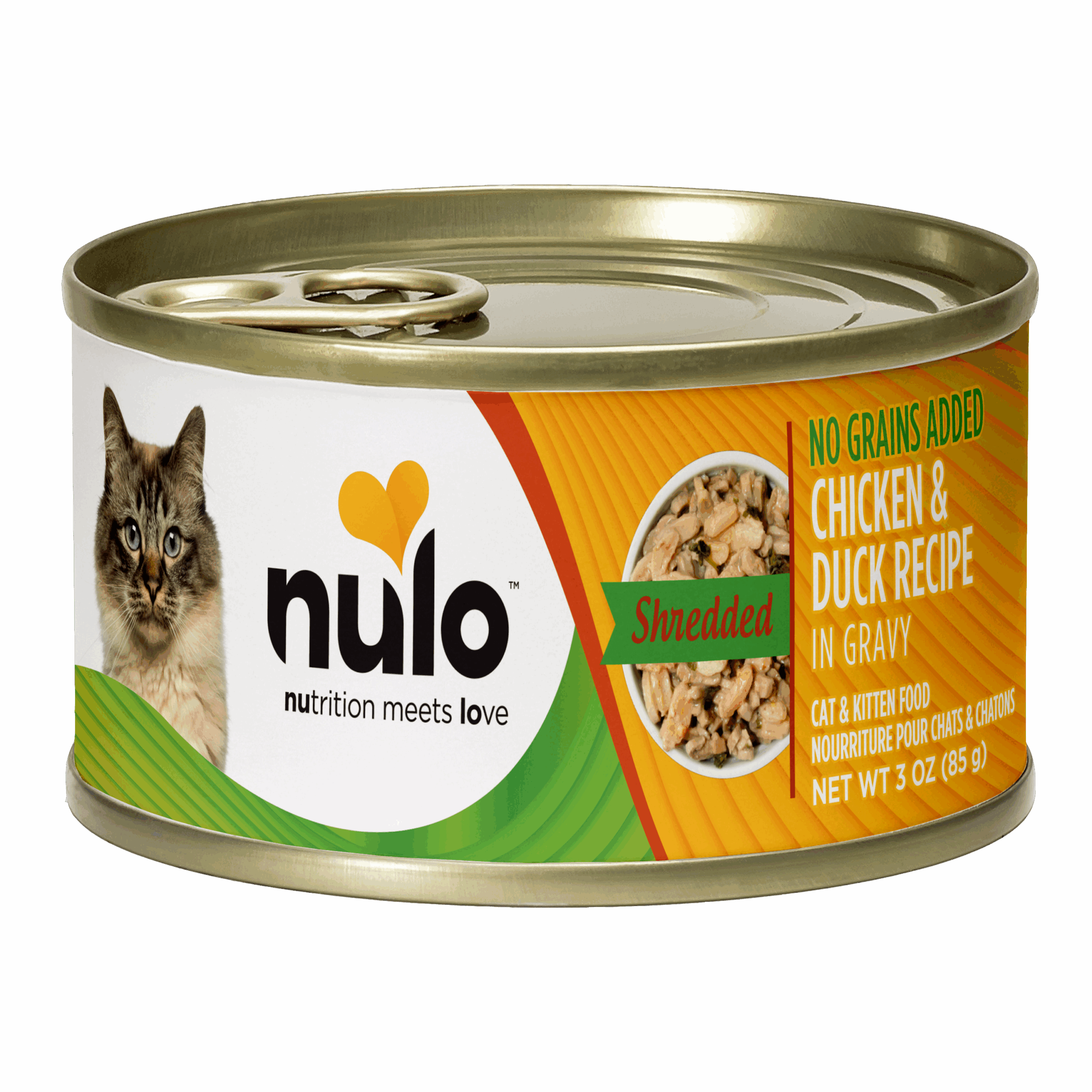 hq09c6riw2wljx8prvkr-scaled-1.png Nulo Cat Shredded Chicken & Duck 3 oz Can - Image 1