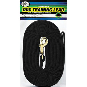 Four Paws Cotton Web Lead Black 10'