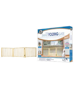 main-240.jpg Four Paws Free Standing Walk Over Wood Gate 3 Panel 24 and-64 and *17 and - Image 1