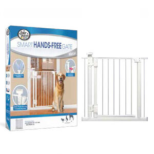 Four Paws Metal Foot Release Dog Gate, 30-34 x 32 and