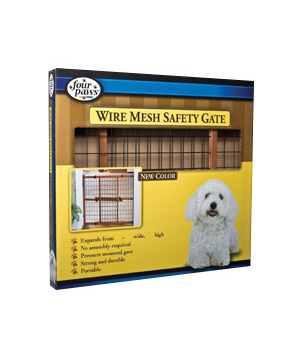 main-333.jpg Four Paws Wire Mesh Safety Gate with Coated Wire, - Image 1