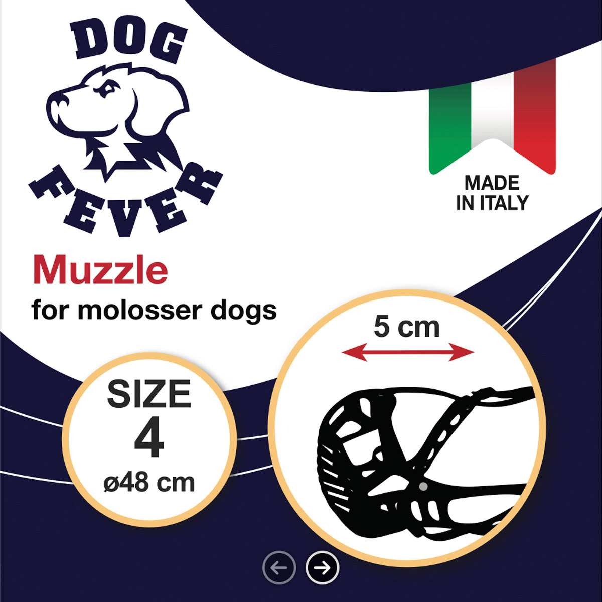 muzzle-Molosser-BL-4 Dog Fever Molossian Muzzle with Leather Strap - Image 1