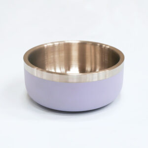 Saluki Stainless Steel Double Wall Dog Bowls - 350 ML, Light Purple