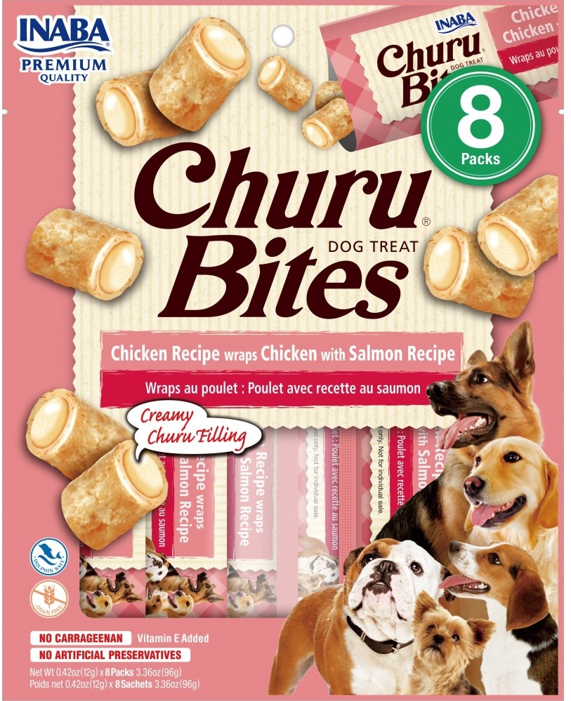 17023859211470956855.jpg Inaba Churu Chicken Recipe Wraps Chicken With Salmon Recipe 96g 8 Stick Per Pack - Image 1