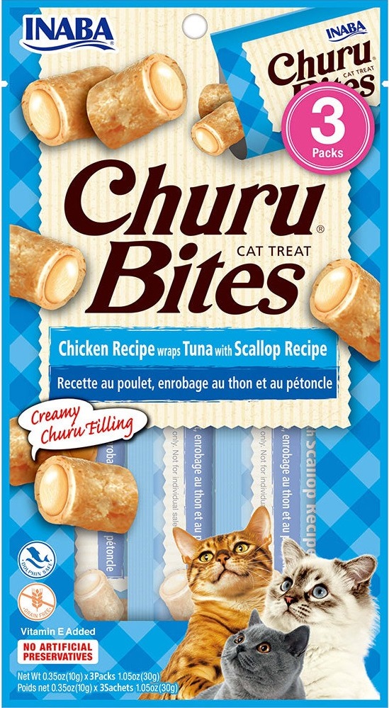 1702385922592075215.jpg Inaba Churu Chicken Recipe Wraps Tuna With Scallop Recipe 30g 3 Pouches Per Pack - Image 1