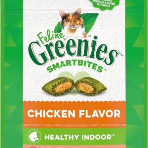 Greenies Feline Smart Bites Chicken Flavour Healthy Indoor Cat Treats 60g - 2.1 oz.
