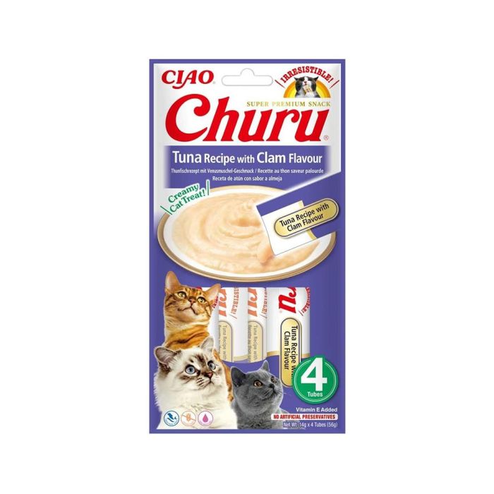 1745141404594813427.jpg Inaba Churu Tuna Recipe With Clam Flavor Cat Treats 56g - Image 1
