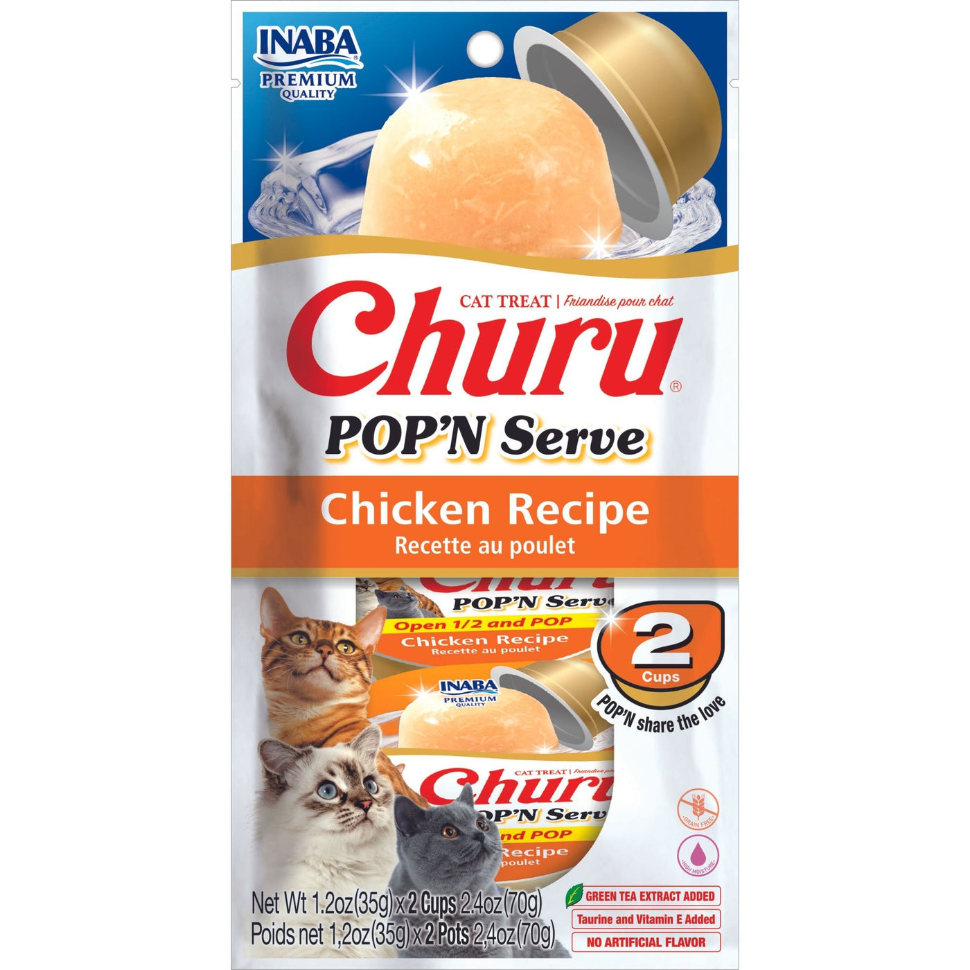 1745141415854754082.jpg Inaba Churu Pop'N Serve Chicken Recipe Cat Treats 70g - Image 1