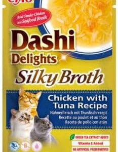 Inaba Dashi Delights Silky Broth Chicken With Tuna Recipe Cat Treats 40g
