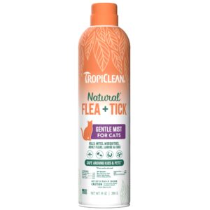 TropiClean Flea + Tick Cat + Home Easy Mist Spray for Cats- 14oz