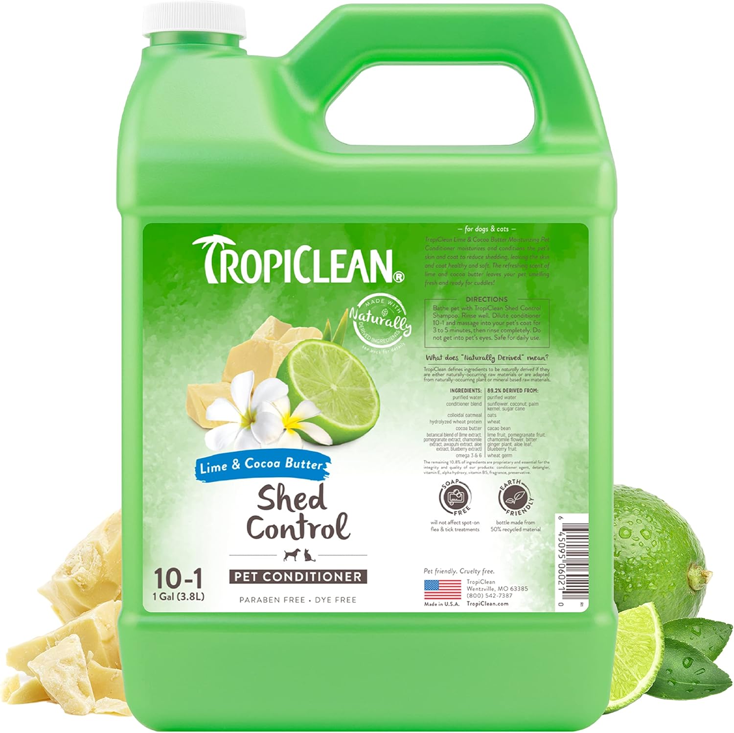 1752763938970690436.jpg TropiClean Lime & Cocoa Butter Shed Control Conditioner for Pets, - Image 1