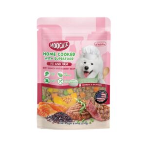 Moochie Home Cooked Dog Food - Fit and Firm - Beef, Salmon and Riceberry Recipe 255g