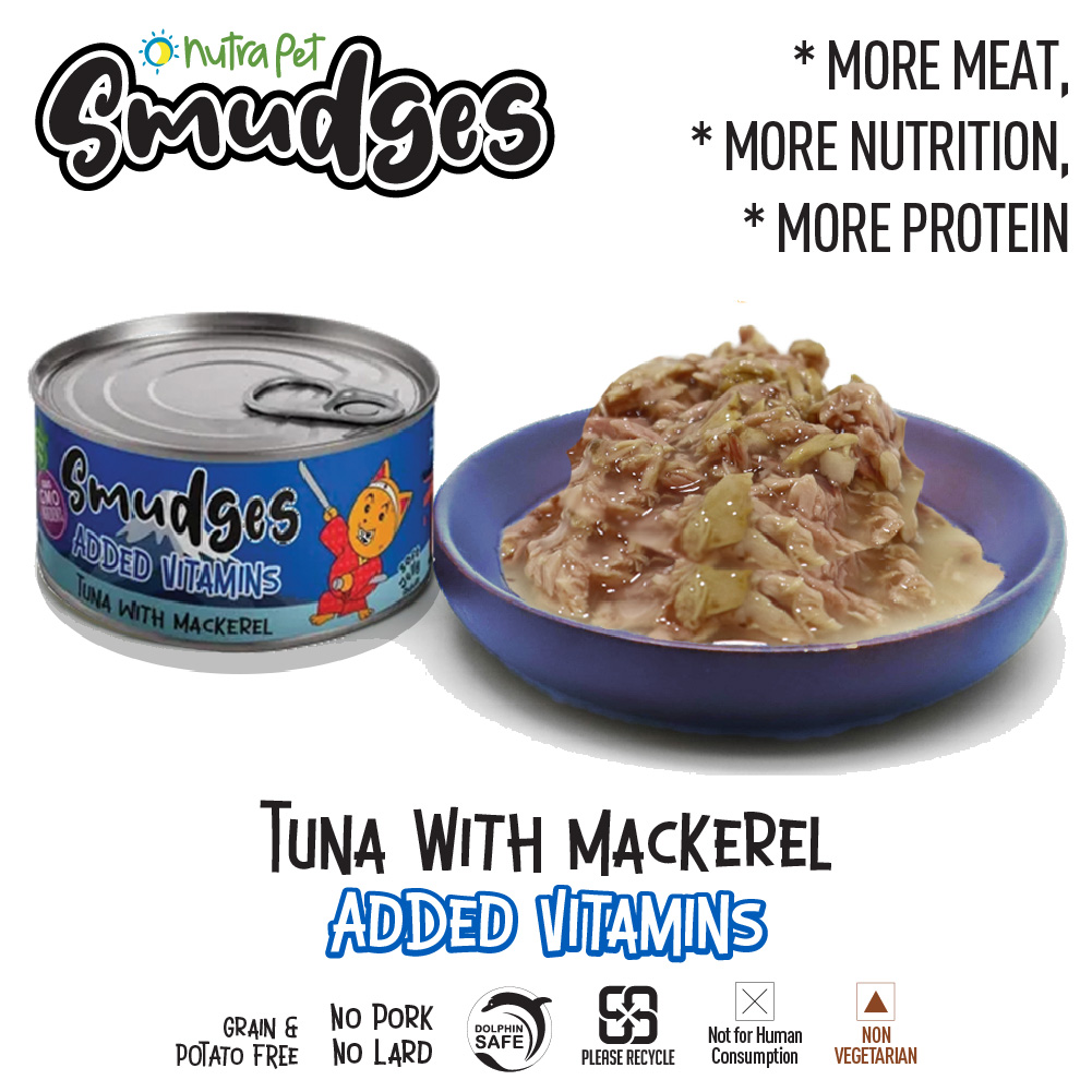 A7253-1.jpg Smudges Adult Cat Tuna Flakes With Mackerel in Soft Jelly 80g - Image 1