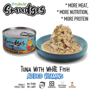 Smudges Adult Cat Wet Food â€“ Tuna with White Fish in Gravy 80g