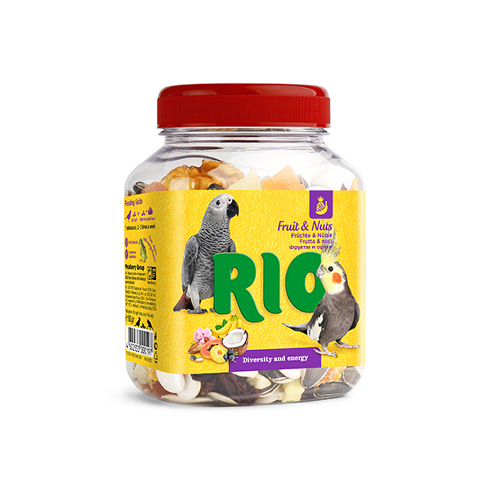 RIO-Fruit-and-Nuts-mix.jpg RIO Fruit and Nuts mix natural treats for birds 160g - Image 1