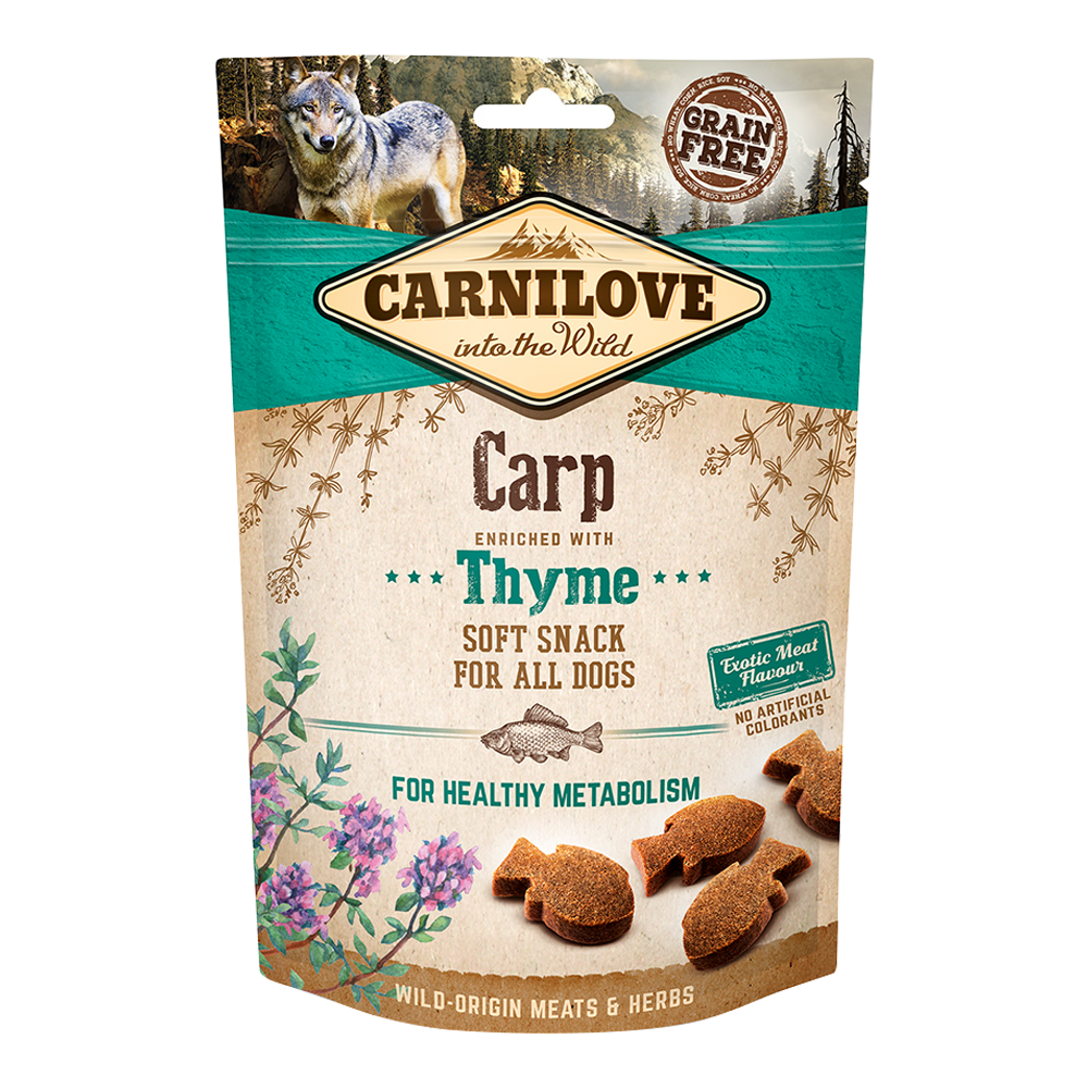 Carnilove Carp enriched with Thyme Soft Snack for Dogs 200g - Image 1
