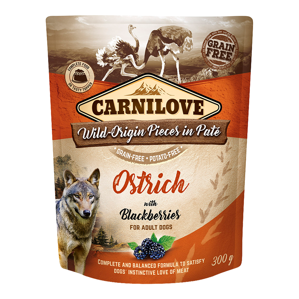 carnilove_ostrich_with_blackberries_for_adult_dogs_wet_food_pouches_300g1.png Carnilove - Image 1