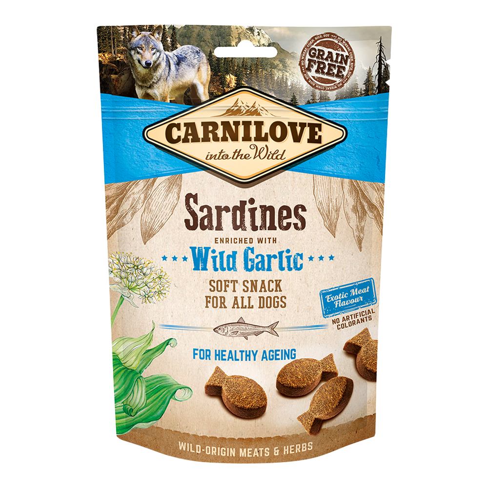 Carnilove Sardines enriched with Wild Garlic Soft Snack for Dogs 200g - Image 1