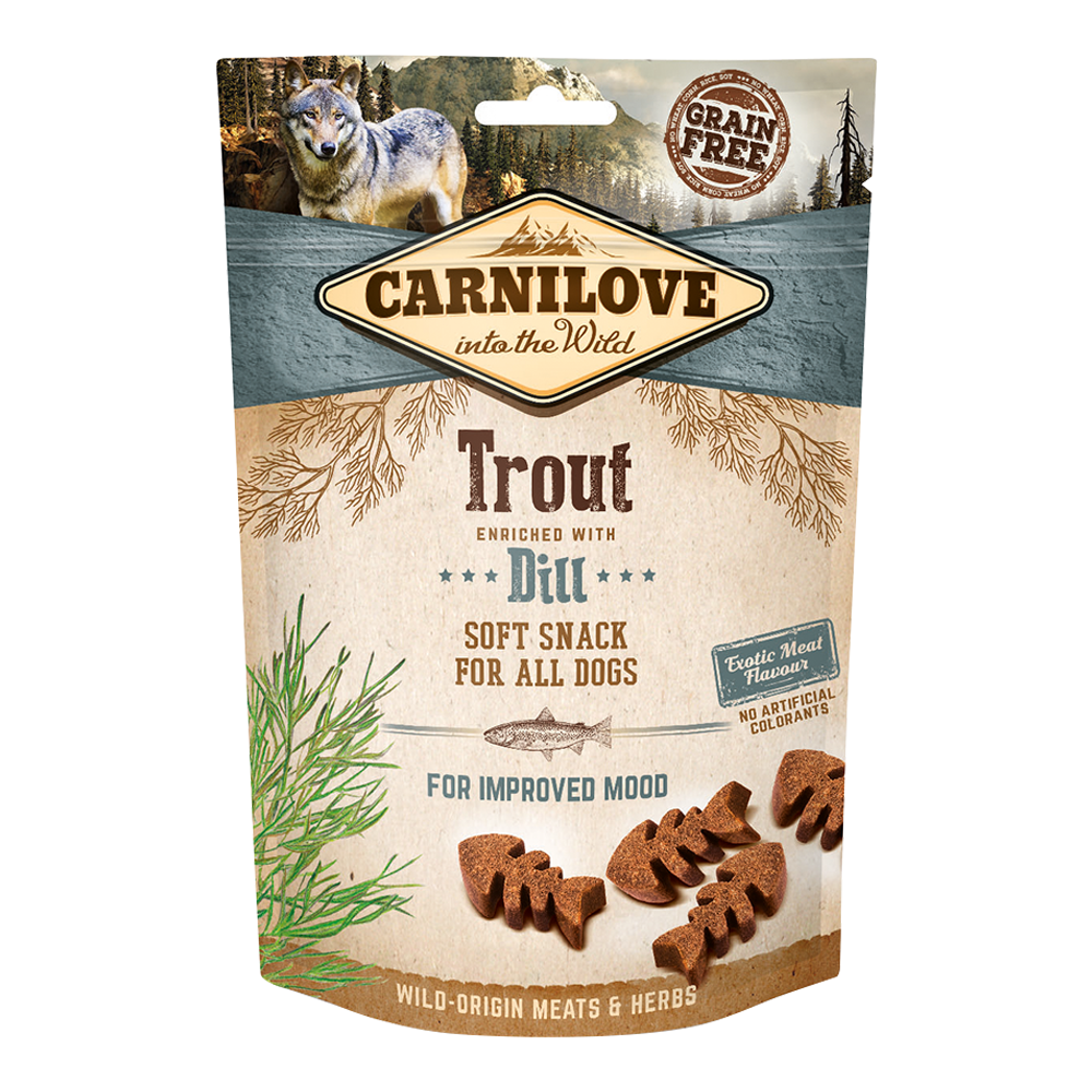 Carnilove Trout enriched with Dill Soft Snack for Dogs 200g - Image 1