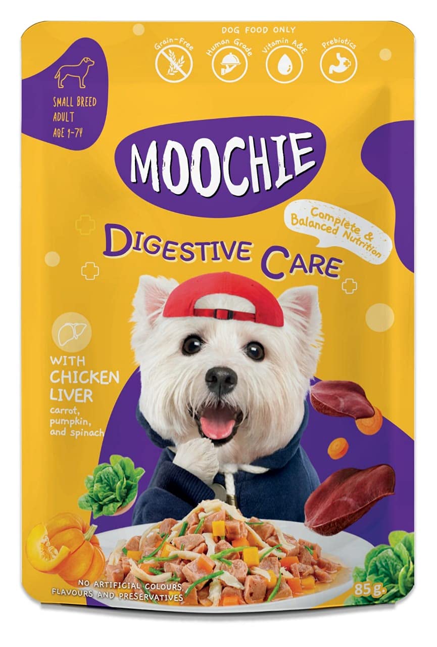 main-110.jpg Moochie Dog Food Casserole with Chicken Liver - Digestive Care Pouch 85g - Image 1