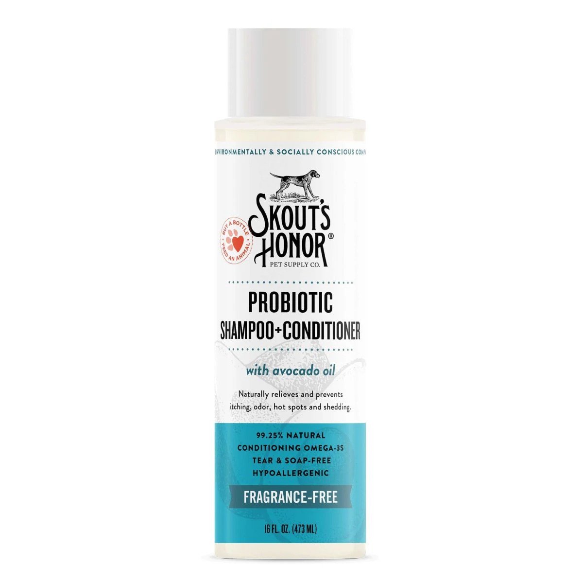 main-183.jpg Skouts Honor Probiotic Shampoo Plus Conditioner Unscented Grooming 475ML - Image 1