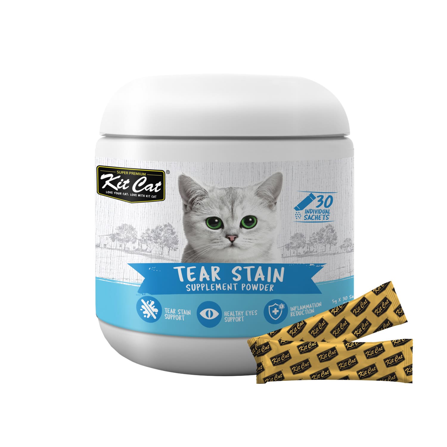 KC-90101 Kit Cat Tear Stain Supplement Powder 150g (5g x 30 Sachets) - Image 1
