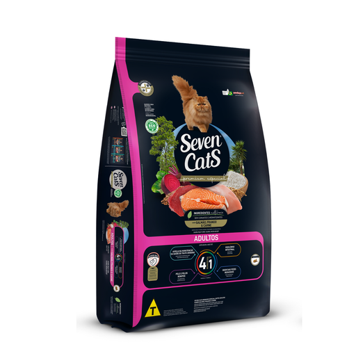 SC2500 Seven Cats Cat Food For Adult 4in1 - Beef,Salmon & Chicken 3kg - Image 1