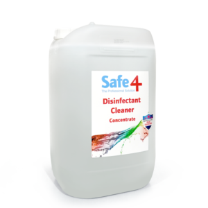 Safe4 Concentrated Disinfectant Cleaner, - Odourless Scent, Enhanced Formula, 25 L
