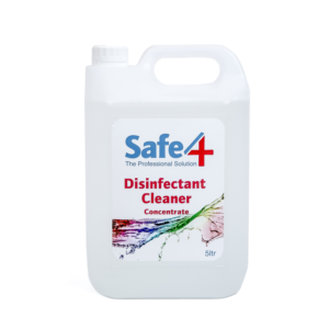 Safe4 Concentrated Disinfectant Cleaner, - Odourless, Enhanced Formula, 5 L