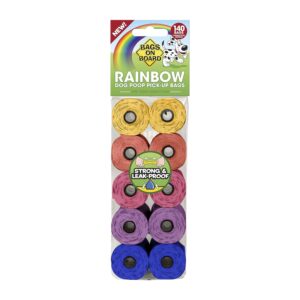 Bags On Board Rainbow Dog Poop Bags – 140 Bags