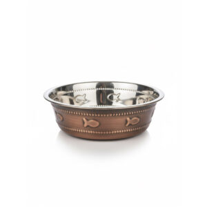 Premium Bowl Fish Embossed   Antique Copper - 260 ML