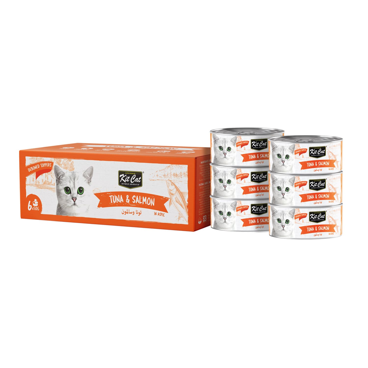 Tuna-Salmon-1-1 Kit Cat Deboned Toppers 6x50g - Tuna & Salmon - Image 1