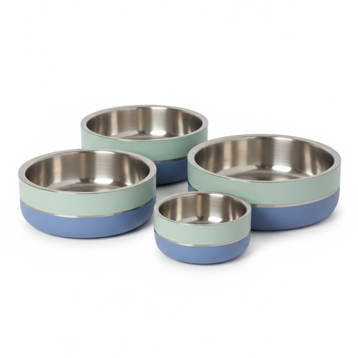 double-wall-bowl Saluki Stainless Steel Double Wall Dog Bowls – Two Tone - Image 1
