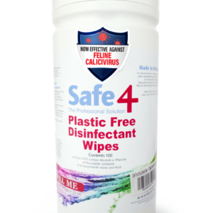 Safe4 Plastic Free Disinfectant Wipes 1:10 Dilution, Enhanced Formula, 100 wipes