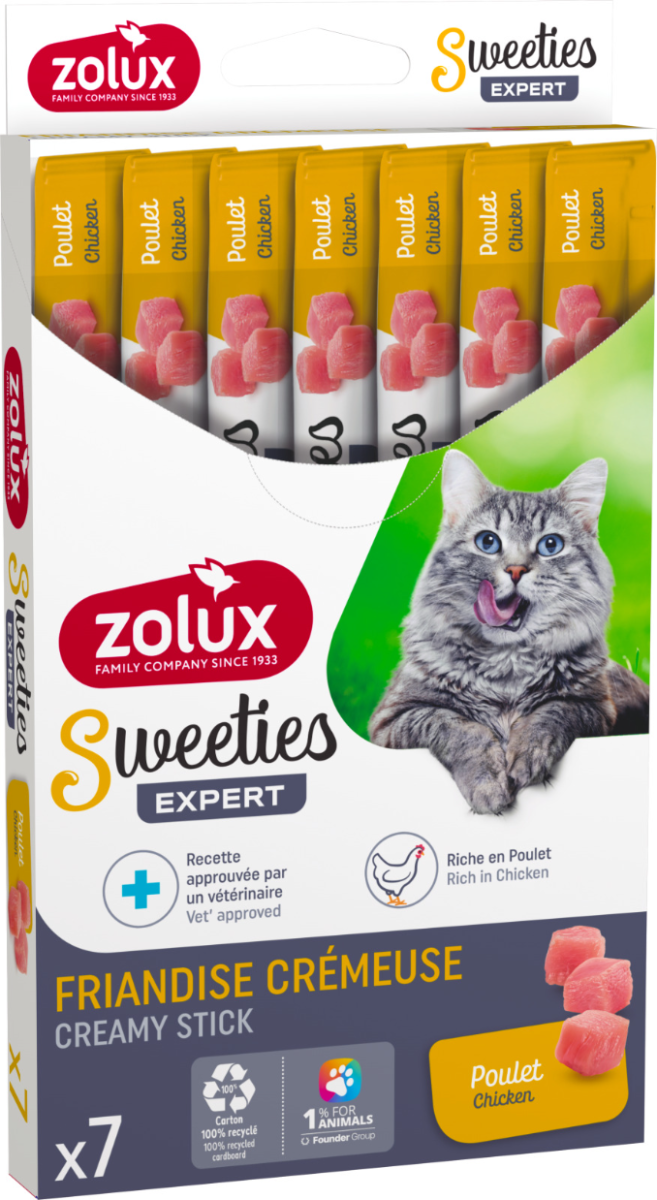 ZL582181KSA Sweeties Creamy Stick for Cats, Chicken, 7 pcs/box - Image 1