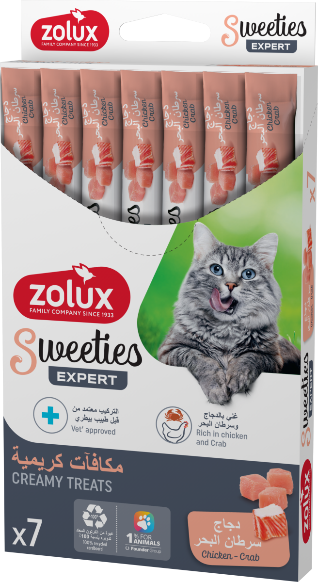 ZL582197KSA Sweeties Creamy Stick for Cats, Chicken Crab, 7 pcs/box - Image 1